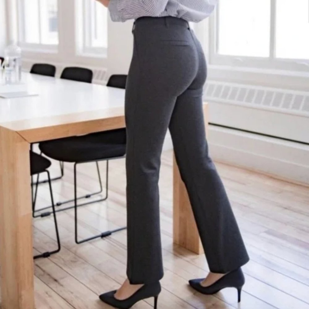 Betabrand Classic Bootcut Yoga Dress Pants Charcoal Dark Gray Size S Petite